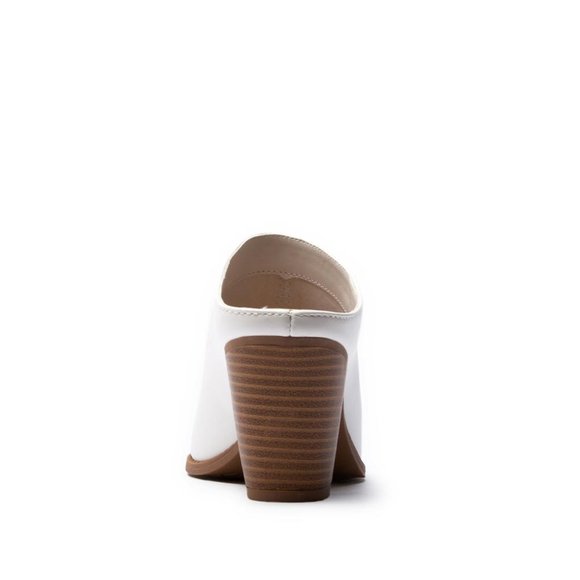 FINAL PRICE! White Vegan Leather Mule Boots - Picture 7 of 8